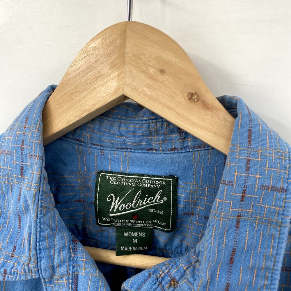 Woolrich Blue Button Down Pattern Top - image 4